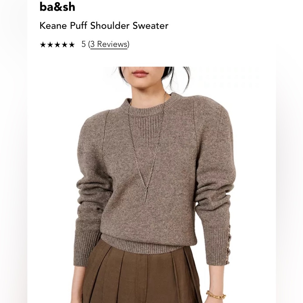 ba&sh Keane Puff Shoulder Sweater